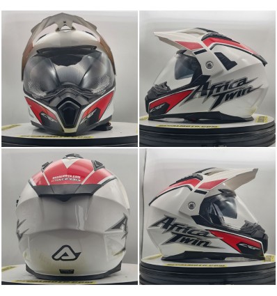 helmet AFRICA TWIN WHITE ENDURO CASCO